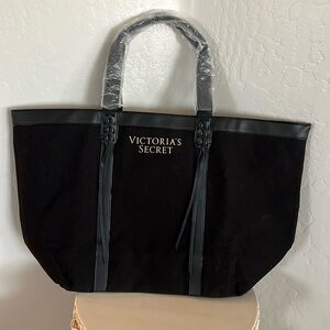 Victoria’s Secret large black tote bag. New with tags.